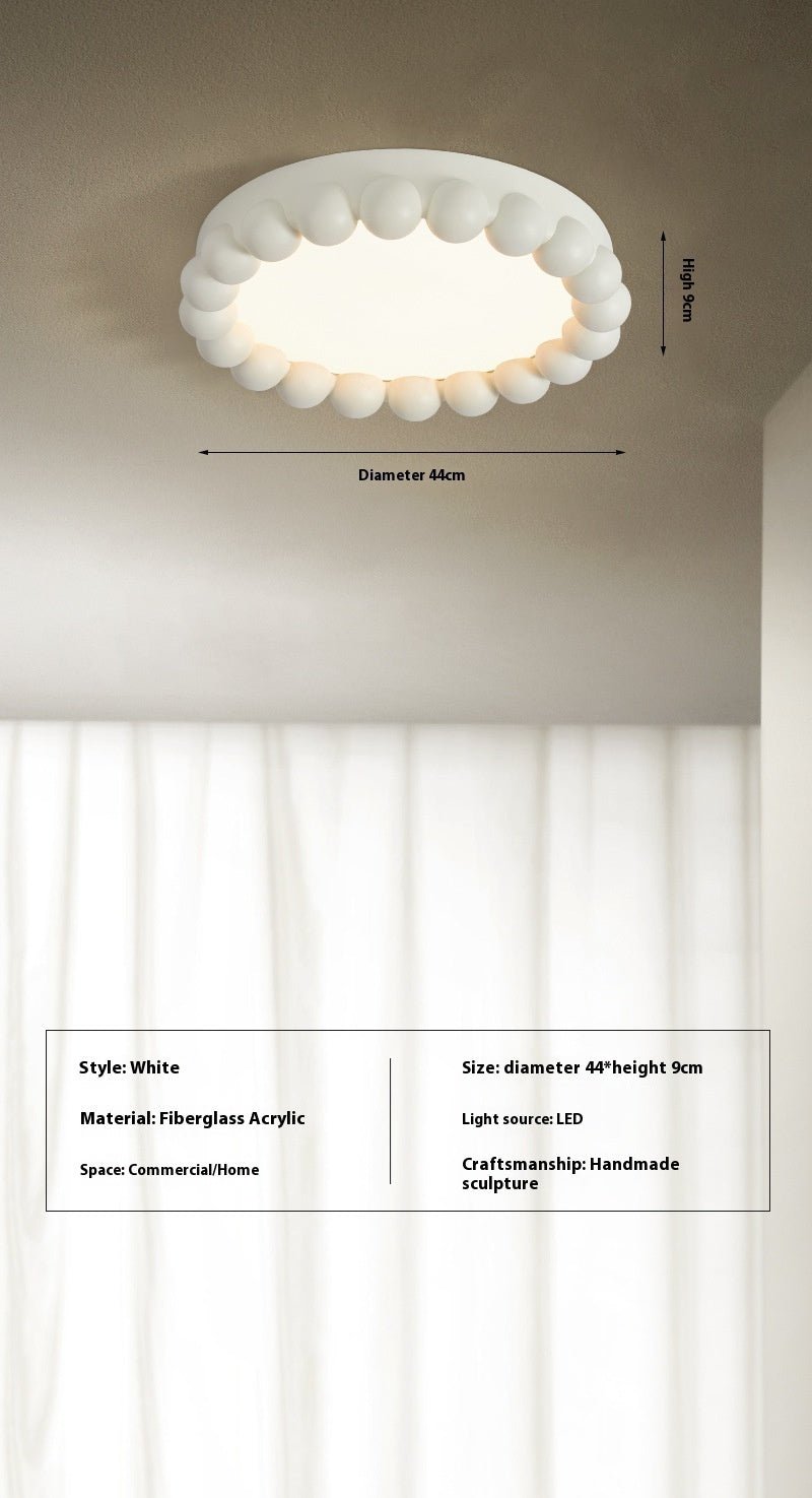 Nordic Cream Style Bedroom Ceiling Lamp Modern Silent Design for Cozy BedroomsUK - IVOIRART.COM