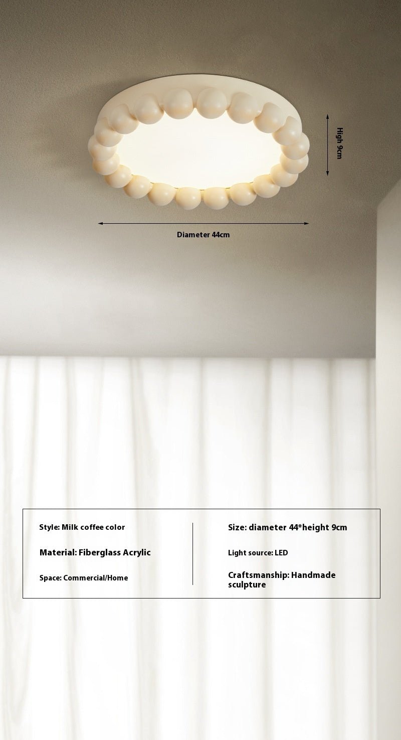 Nordic Cream Style Bedroom Ceiling Lamp Modern Silent Design for Cozy BedroomsUK - IVOIRART.COM