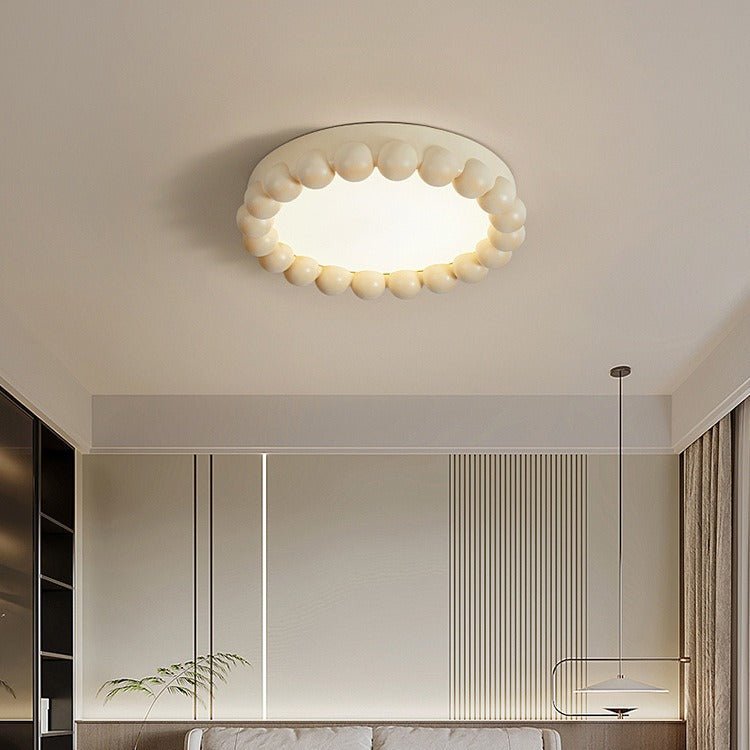 Nordic Cream Style Bedroom Ceiling Lamp Modern Silent Design for Cozy BedroomsUK - IVOIRART.COM