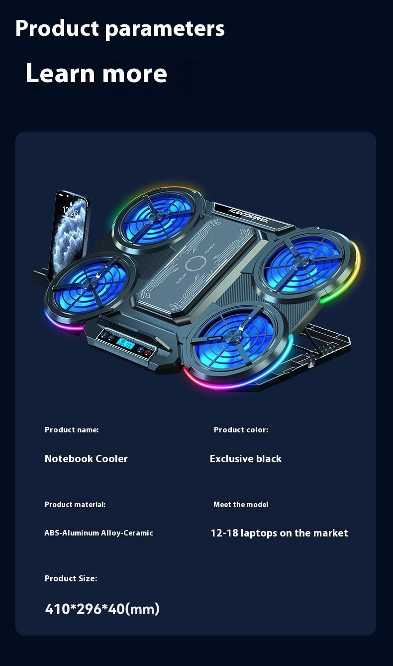 Notebook Play Speed Cooling 4-core Laptop Cooler - IVOIRART.COM