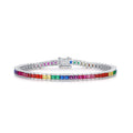 Nouveau Bracelet Zircon Arc-en-ciel pour Femme S925 Argent Sterling Style Simple - IVOIRART.COM