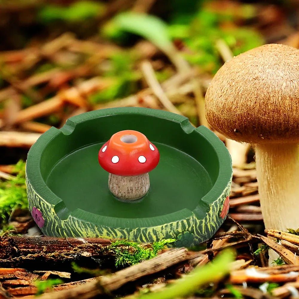 Nouveau Cendrier Rond en Résine Haute Qualité au Design Champignon Moderne - IVOIRART.COM