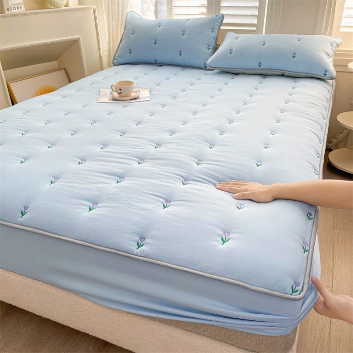 Nouveau Drap - Housse Matelassé en Fibre de Soja, Pièce Unique, Confort Exceptionnel - IVOIRART.COM