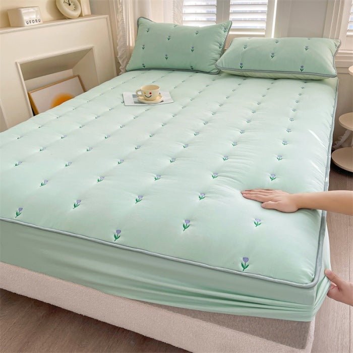 Nouveau Drap - Housse Matelassé en Fibre de Soja, Pièce Unique, Confort Exceptionnel - IVOIRART.COM