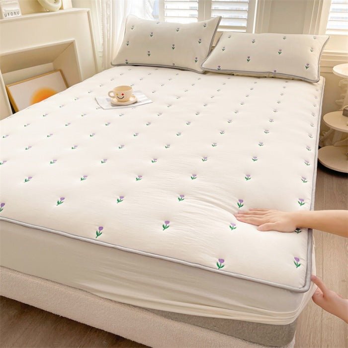 Nouveau Drap - Housse Matelassé en Fibre de Soja, Pièce Unique, Confort Exceptionnel - IVOIRART.COM
