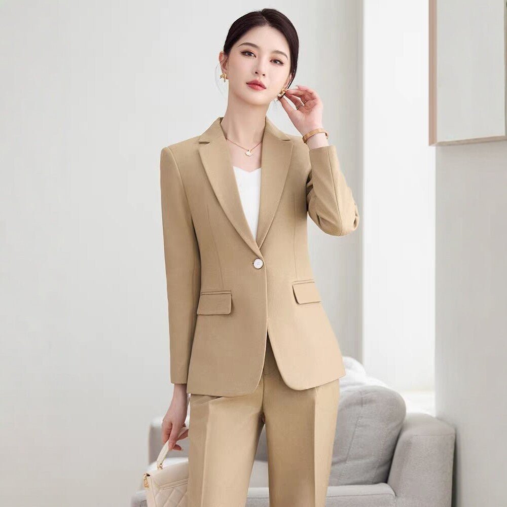 Nouveau ensemble tailleur femme élégant printemps style mondain formel haut de gamme - IVOIRART.COM