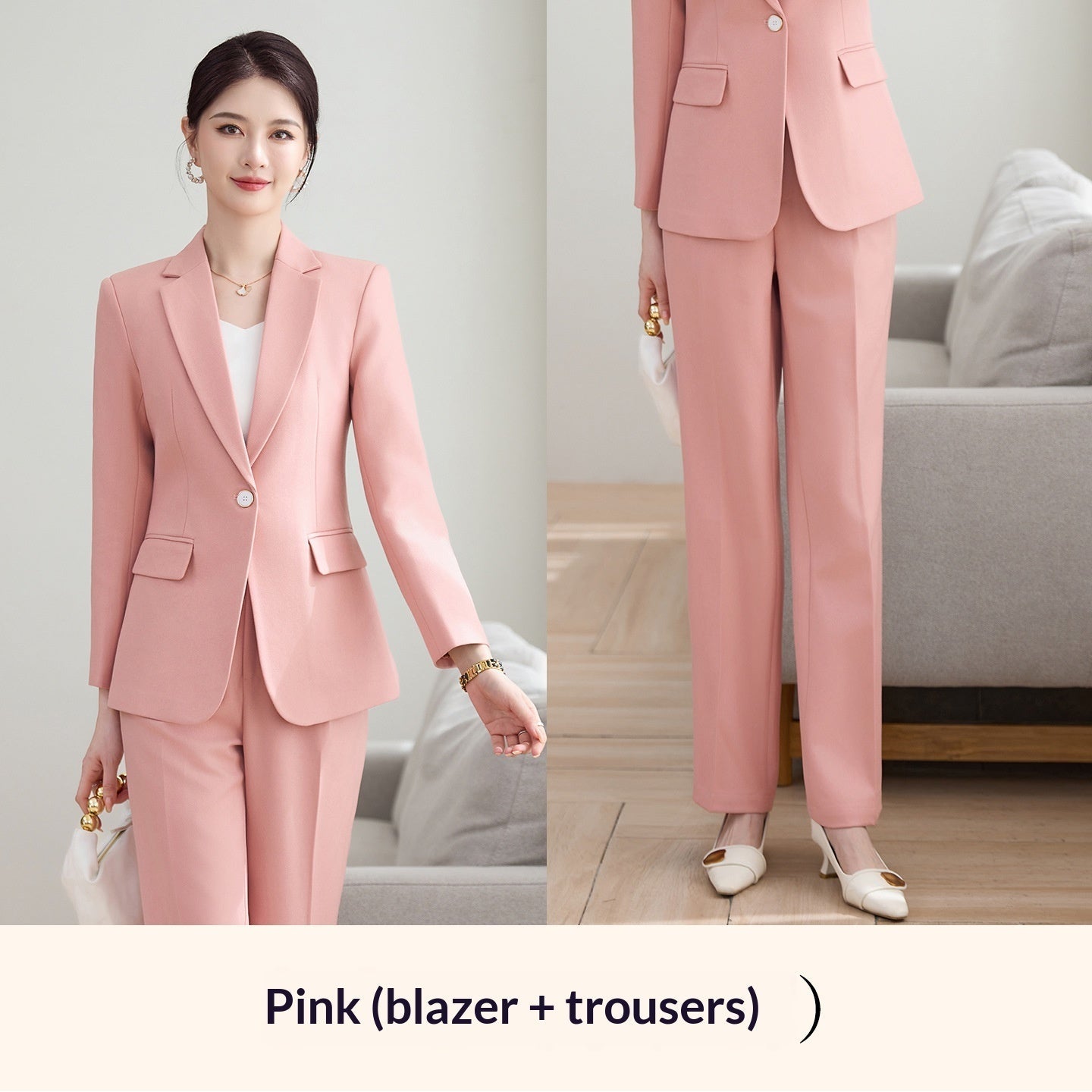 Nouveau ensemble tailleur femme élégant printemps style mondain formel haut de gamme - IVOIRART.COM