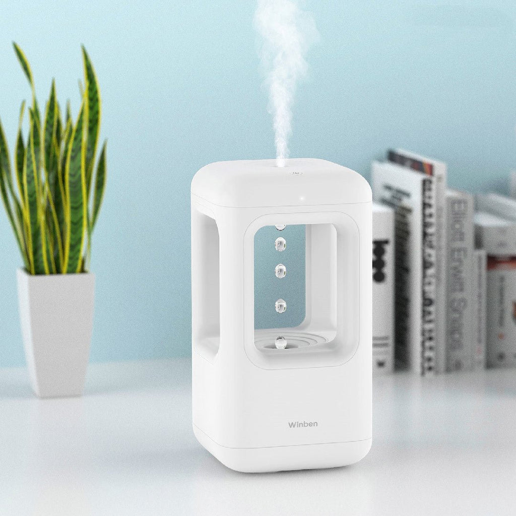 Nouveau Humidificateur d’Air Silencieux pour Chambre avec Effet Goutte d’Eau Anti-Gravité et Lumière d’Ambiance - IVOIRART.COM