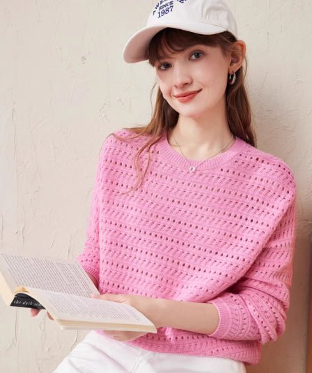 Nouveau Pull Femme Automne-Hiver en Laine Mérinos Ajourée Style Élégant - IVOIRART.COM