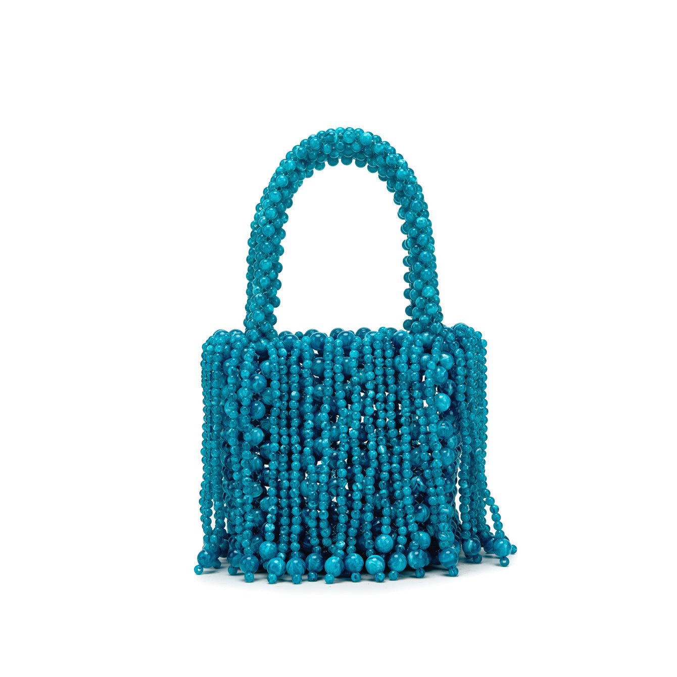 Nouveau sac à main tressé main en acrylique bicolore ambre style œil de chat - IVOIRART.COM