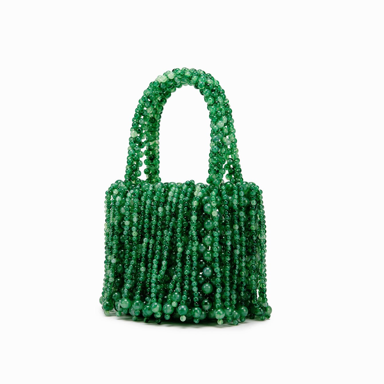 Nouveau sac à main tressé main en acrylique bicolore ambre style œil de chat - IVOIRART.COM