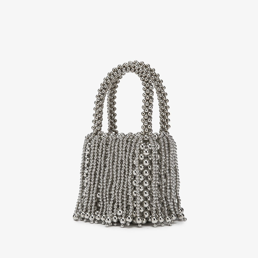 Nouveau sac à main tressé main en acrylique bicolore ambre style œil de chat - IVOIRART.COM