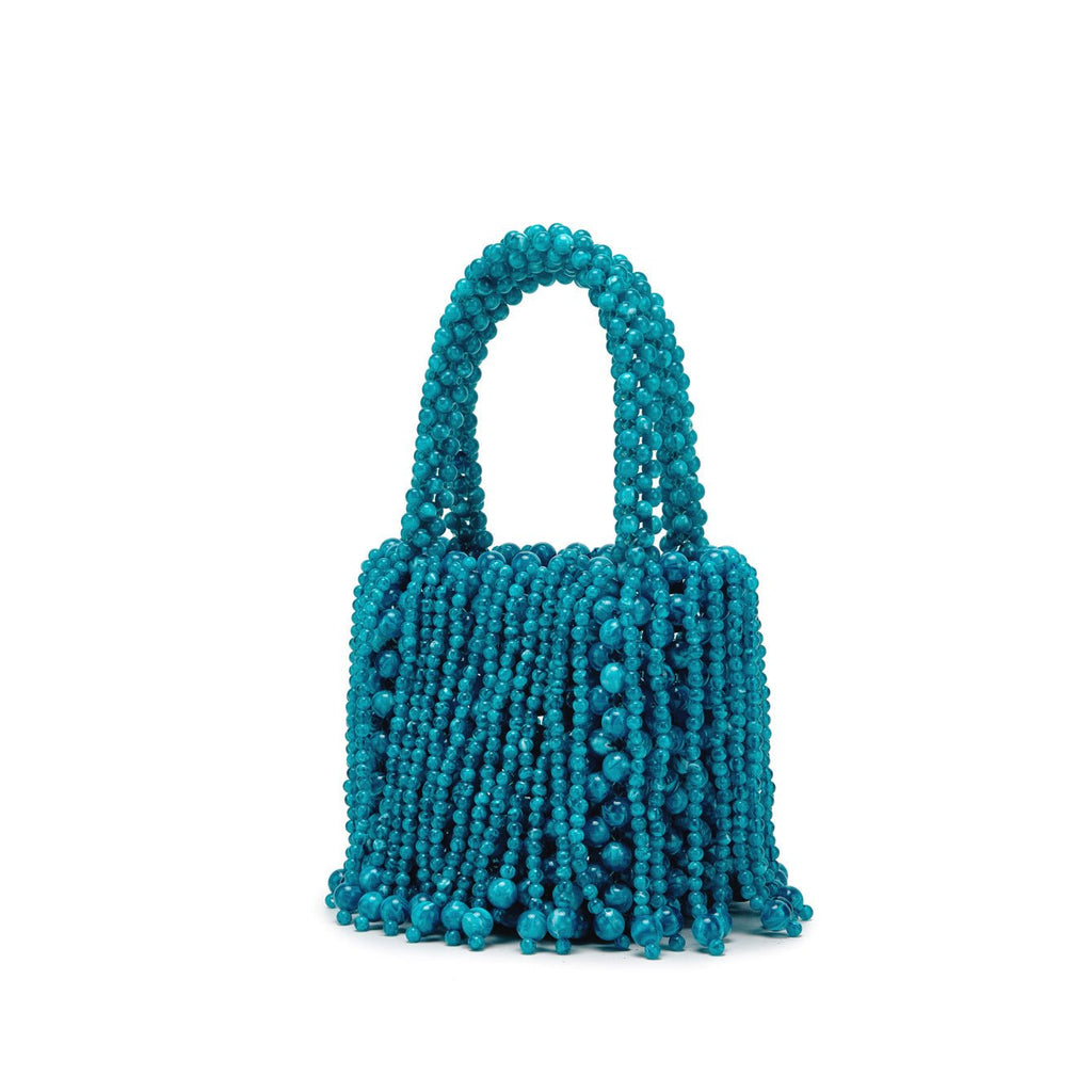 Nouveau sac à main tressé main en acrylique bicolore ambre style œil de chat - IVOIRART.COM