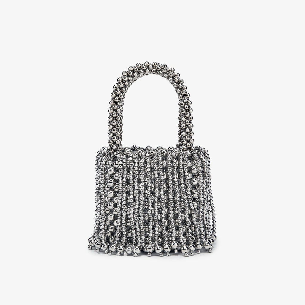Nouveau sac à main tressé main en acrylique bicolore ambre style œil de chat - IVOIRART.COM
