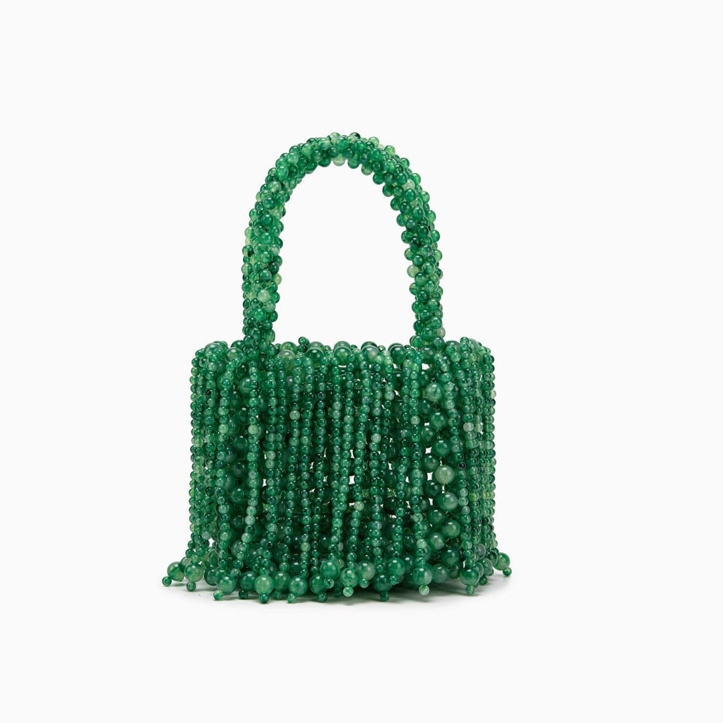 Nouveau sac à main tressé main en acrylique bicolore ambre style œil de chat - IVOIRART.COM