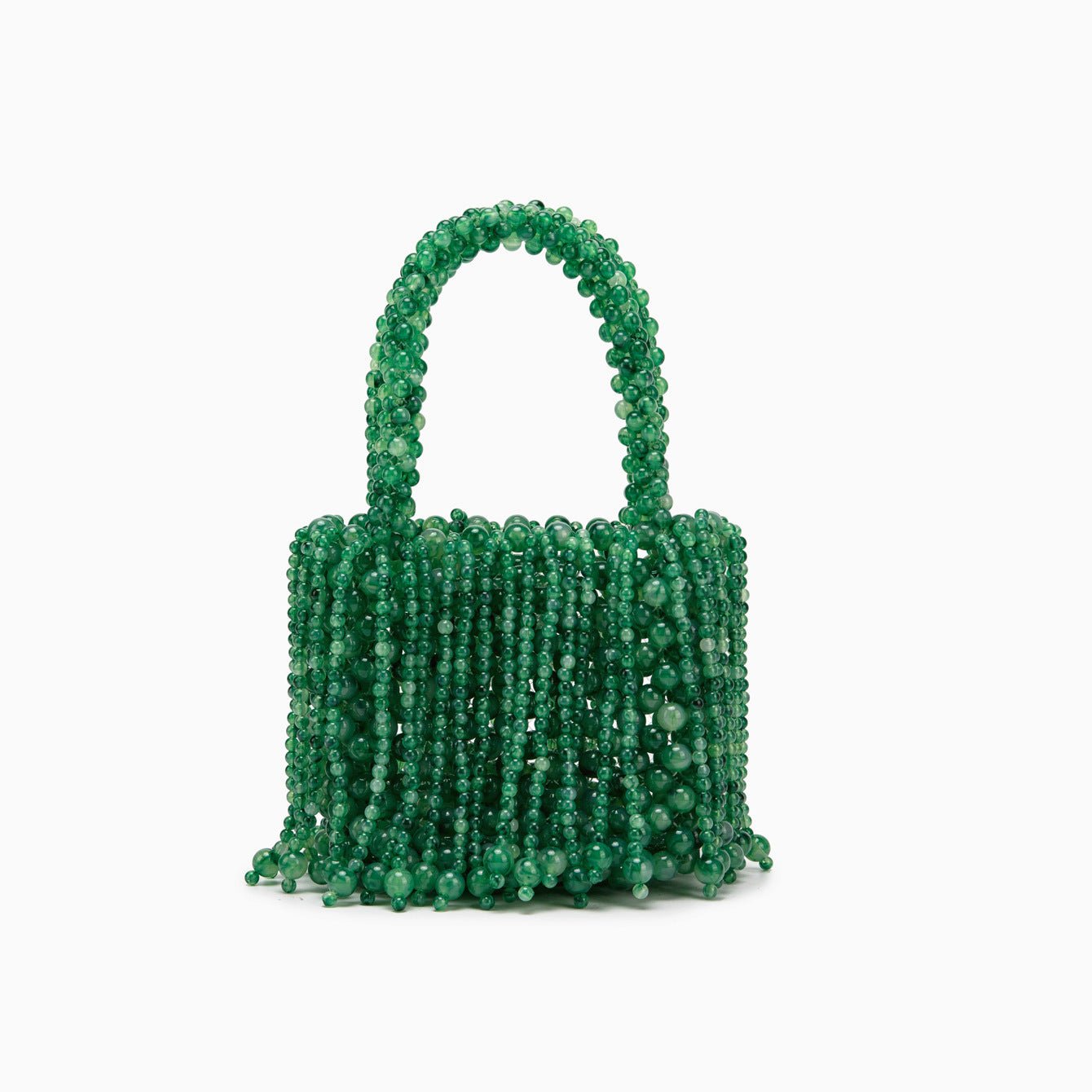 Nouveau sac à main tressé main en acrylique bicolore ambre style œil de chat - IVOIRART.COM