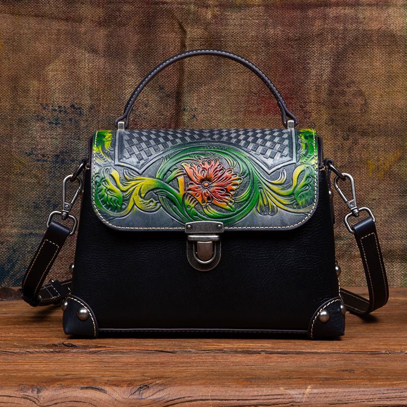 Nouveau Sac à Main Vintage en Cuir Véritable, Style Horizontale Rectangulaire Édition Limitée - IVOIRART.COM