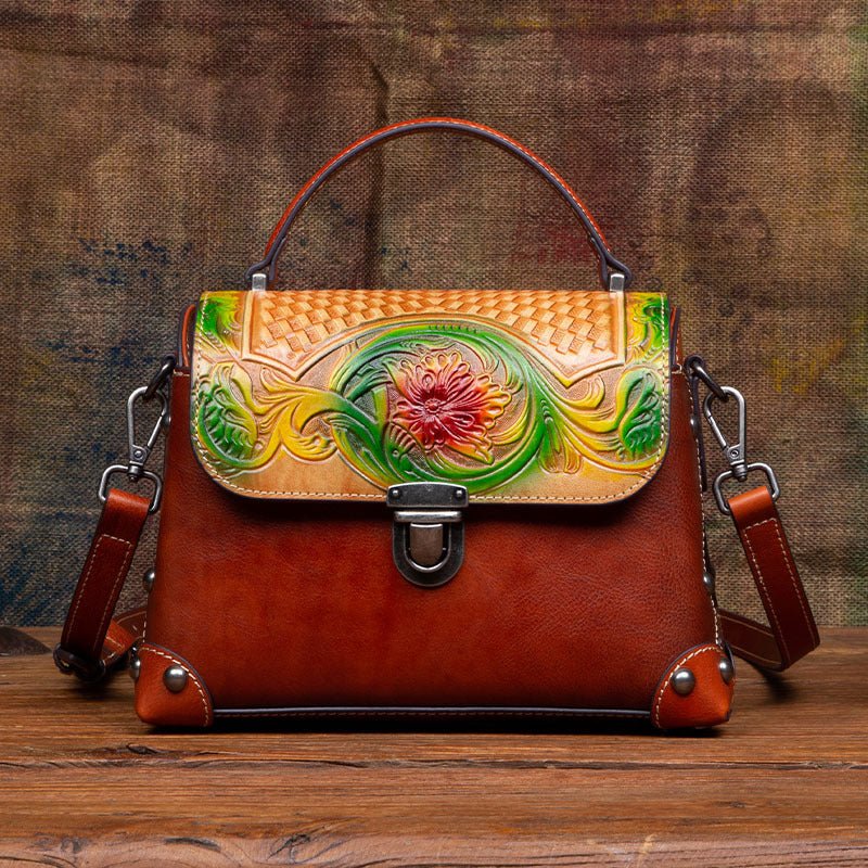 Nouveau Sac à Main Vintage en Cuir Véritable, Style Horizontale Rectangulaire Édition Limitée - IVOIRART.COM