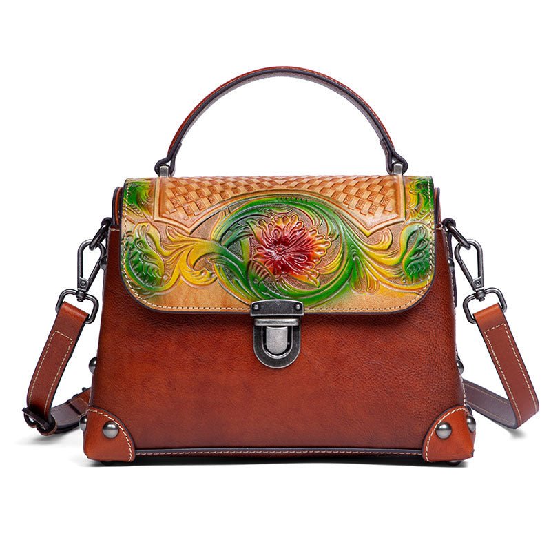 Nouveau Sac à Main Vintage en Cuir Véritable, Style Horizontale Rectangulaire Édition Limitée - IVOIRART.COM