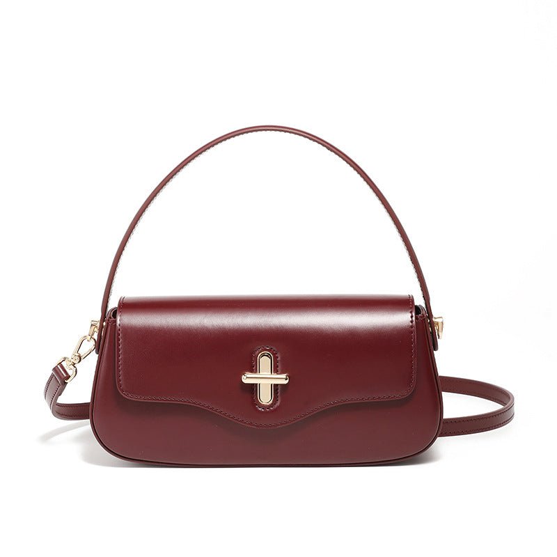 Nouveau Sac Baguette Lune Printemps Été en Cuir Véritable, Sac à Main Élégant - IVOIRART.COM