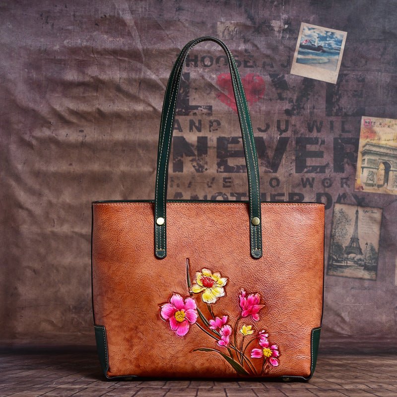 Nouveau sac cabas en cuir pleine fleur pour femmes, élégant et pratique - IVOIRART.COM