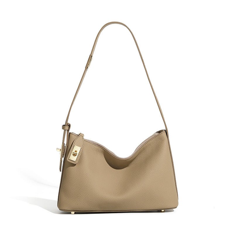 Nouveau Sac Dumpling Véritable Cuir Souple pour Navetteurs Avancés Gris - IVOIRART.COM