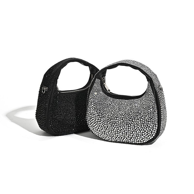 Nouveau Sac Femme Acrylique Haut de Gamme Lune Croissant avec Diamants Mode - IVOIRART.COM