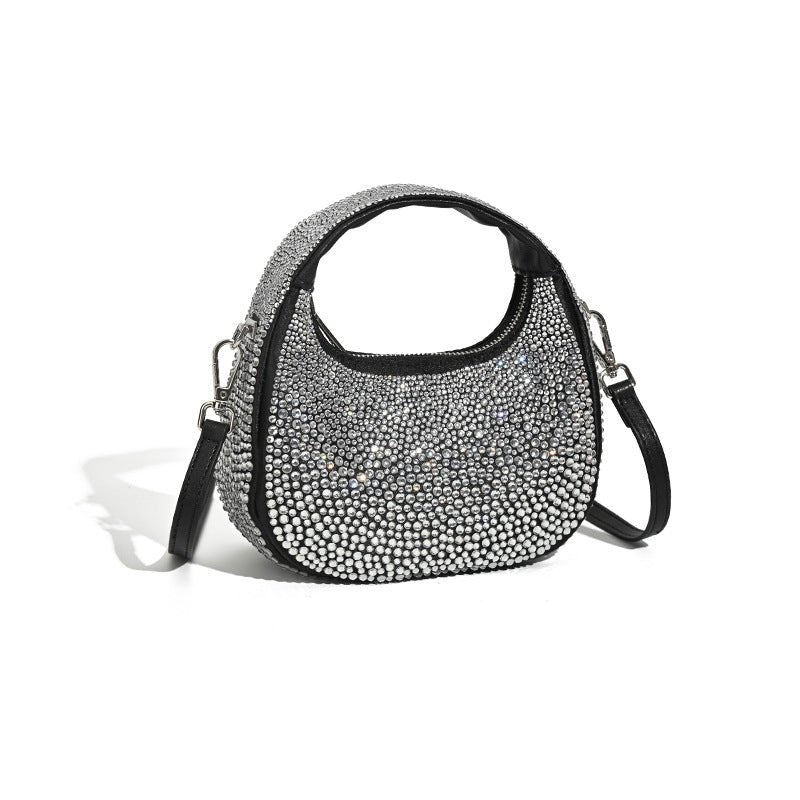Nouveau Sac Femme Acrylique Haut de Gamme Lune Croissant avec Diamants Mode - IVOIRART.COM