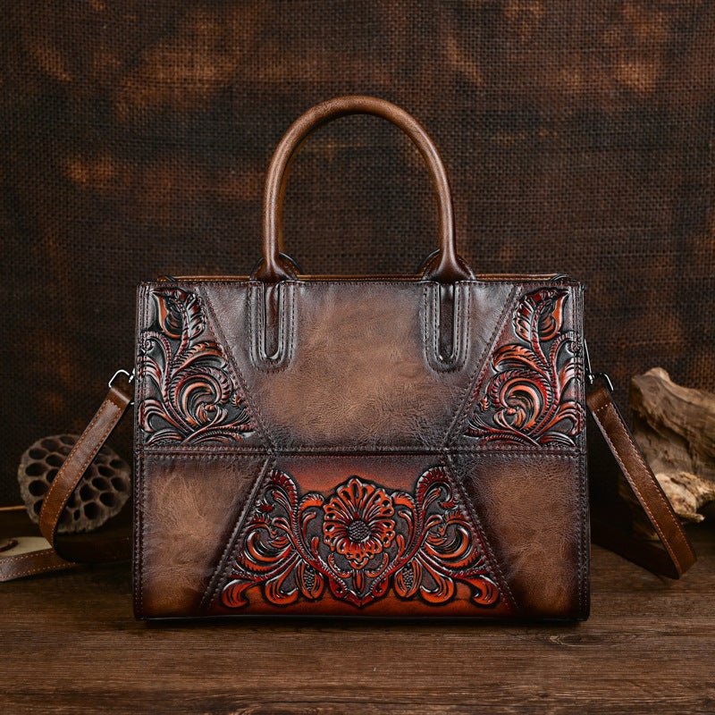 Nouveau Sac Femme en Cuir PU Patchwork Embossé avec Grande Capacité - IVOIRART.COM