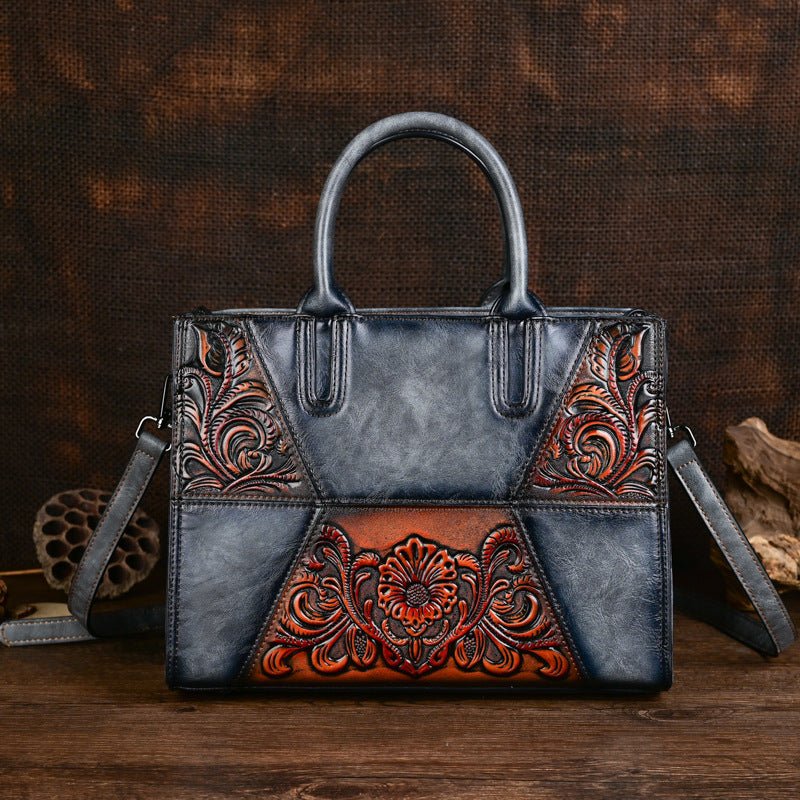 Nouveau Sac Femme en Cuir PU Patchwork Embossé avec Grande Capacité - IVOIRART.COM