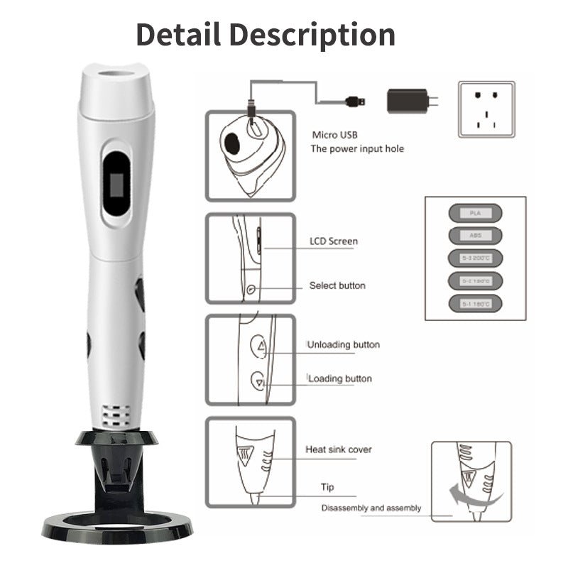 Nouveau stylo d'impression 3D pour création artistique DIY innovante et ludique - IVOIRART.COM