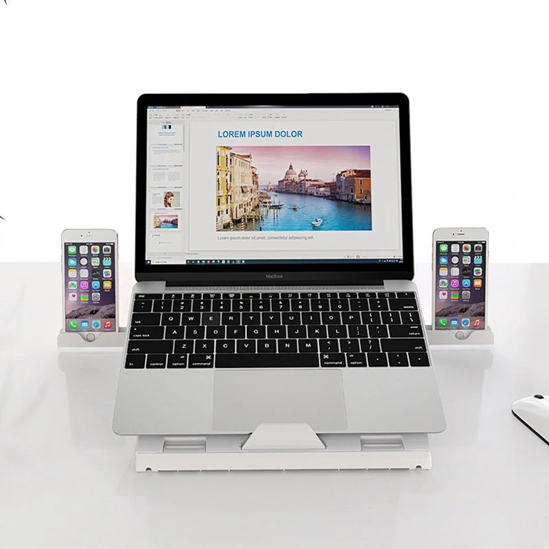 Nouveau Support Ordinateur Portable Multifonction Pliable Portable avec Socle en Alliage d'Aluminium - IVOIRART.COM