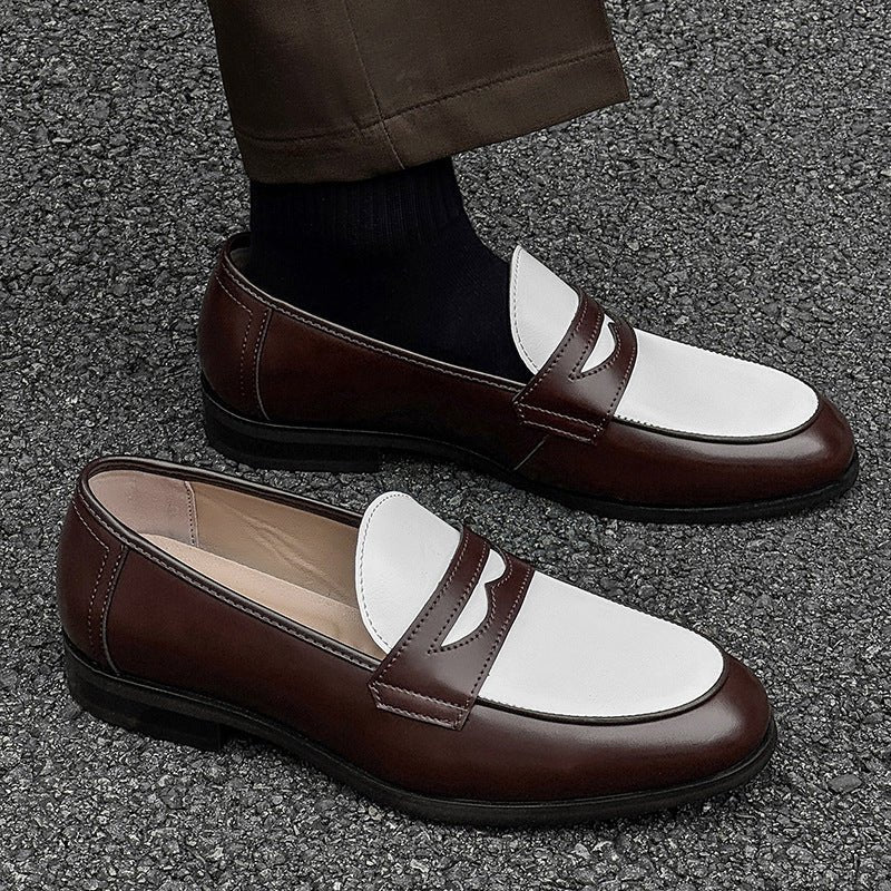 Nouveaux mocassins homme en cuir PU décontractés sans lacets, talon caché marron - IVOIRART.COM