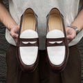 Nouveaux mocassins homme en cuir PU décontractés sans lacets, talon caché marron - IVOIRART.COM