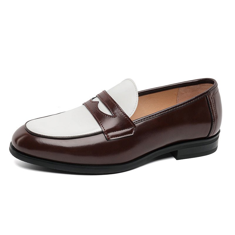 Nouveaux mocassins homme en cuir PU décontractés sans lacets, talon caché marron - IVOIRART.COM
