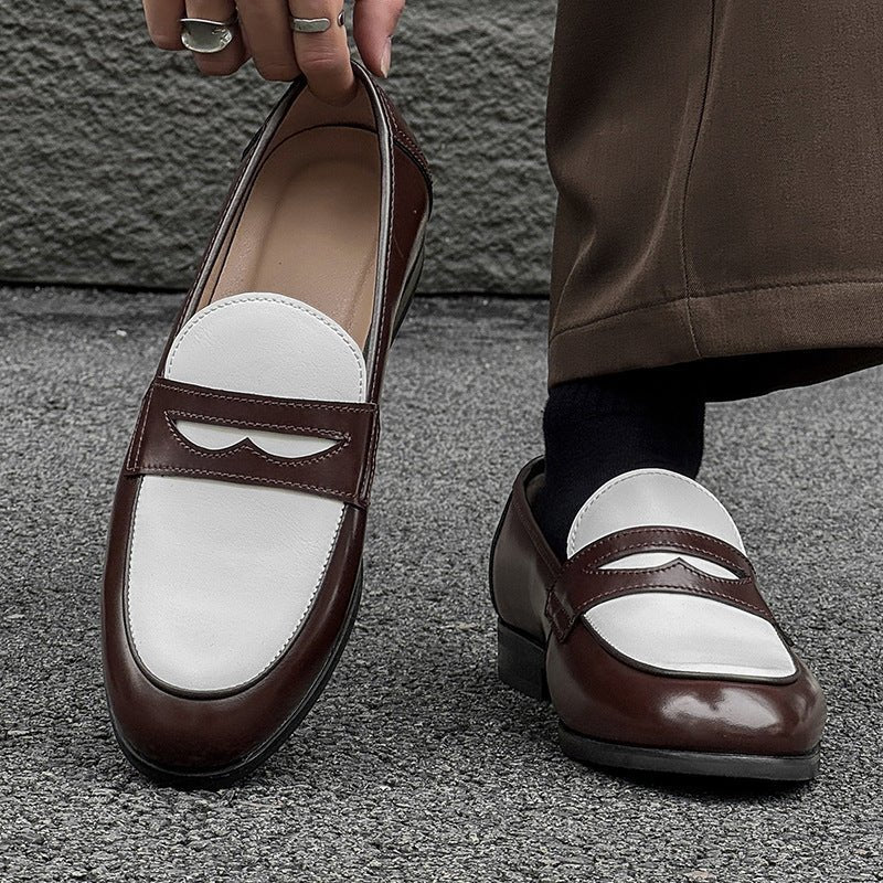 Nouveaux mocassins homme en cuir PU décontractés sans lacets, talon caché marron - IVOIRART.COM