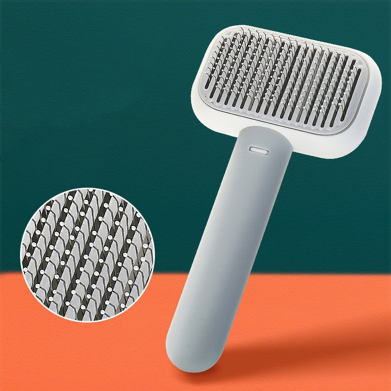 Nouvelle Brosse de Massage pour Poils de Chat et Chien Brosse Démêlante en Acier Inoxydable - IVOIRART.COM