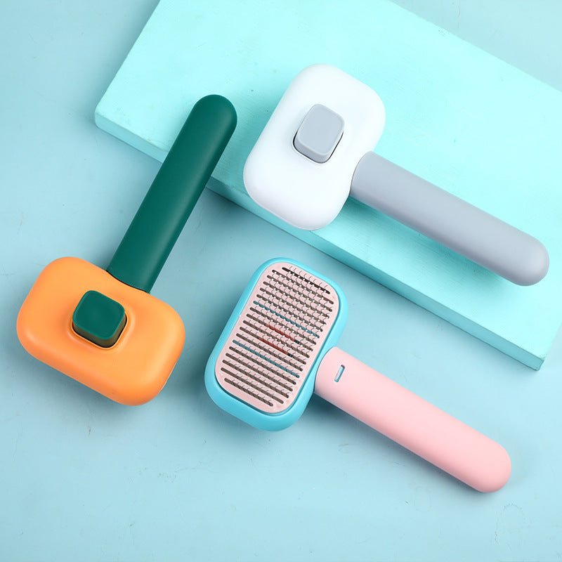 Nouvelle Brosse de Massage pour Poils de Chat et Chien Brosse Démêlante en Acier Inoxydable - IVOIRART.COM