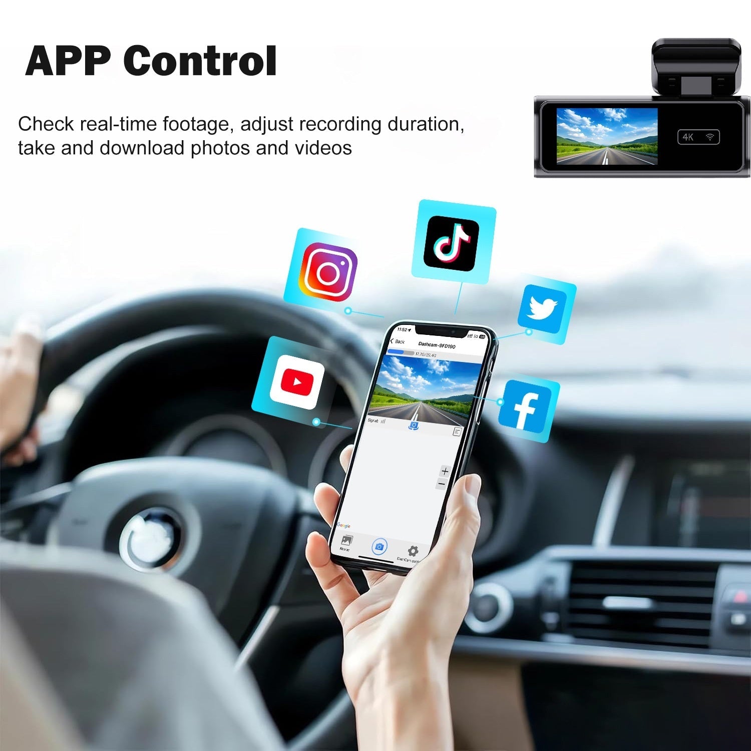 Nouvelle dashcam Wi‑Fi avec écran 197 pouces et connexion smartphone - 4K et GPS - IVOIRART.COM