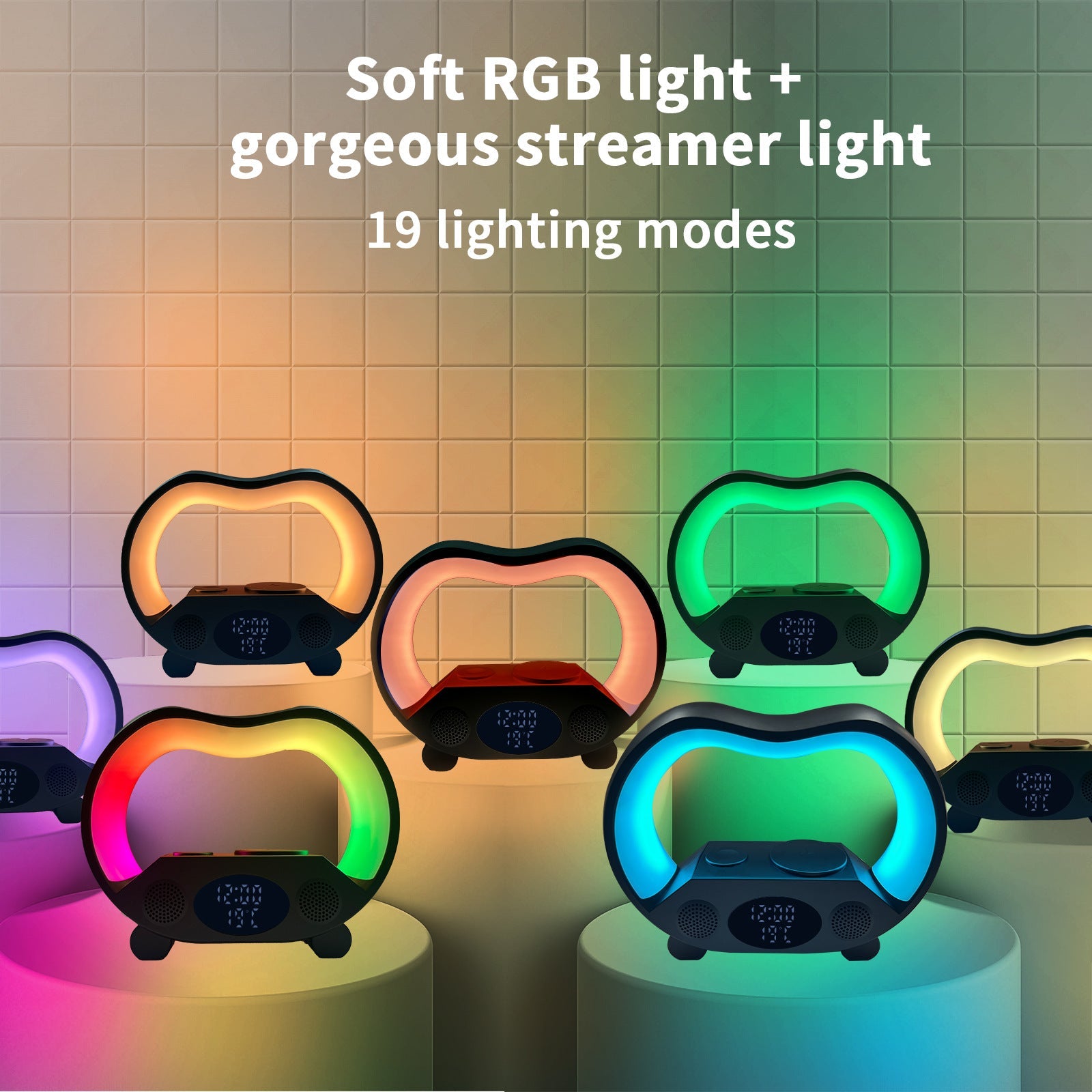 Nouvelle lampe de table LED intelligente 6-en-1 avec télécommande Bluetooth, chargeur sans fil multifonction, haut-parleur et ambiance lumineuse - IVOIRART.COM