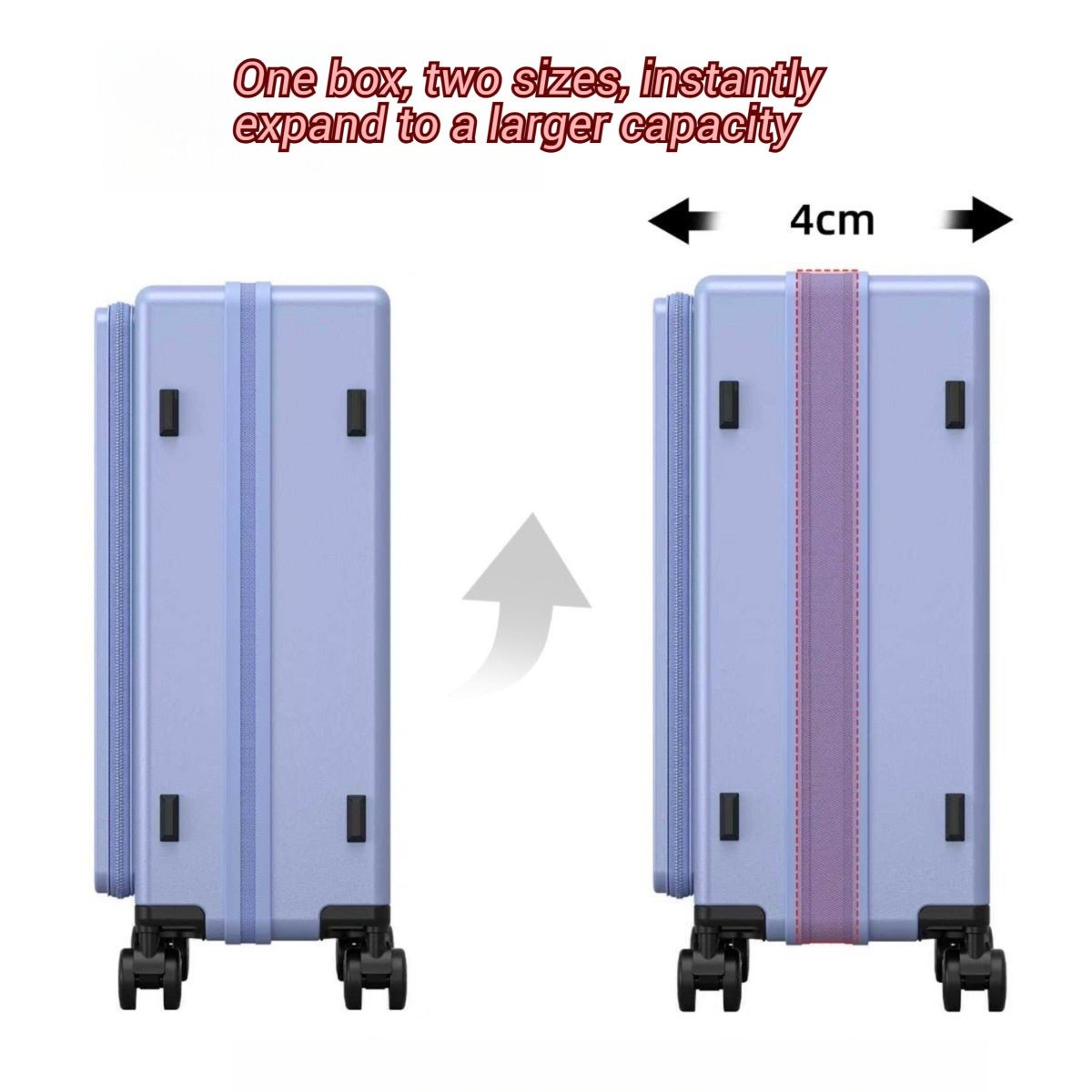 Nouvelle valise cabine 20" et 24", compartiment spacieux, ouverture latérale, poignée télescopique, roues universelles silencieuses, serrure à code - IVOIRART.COM