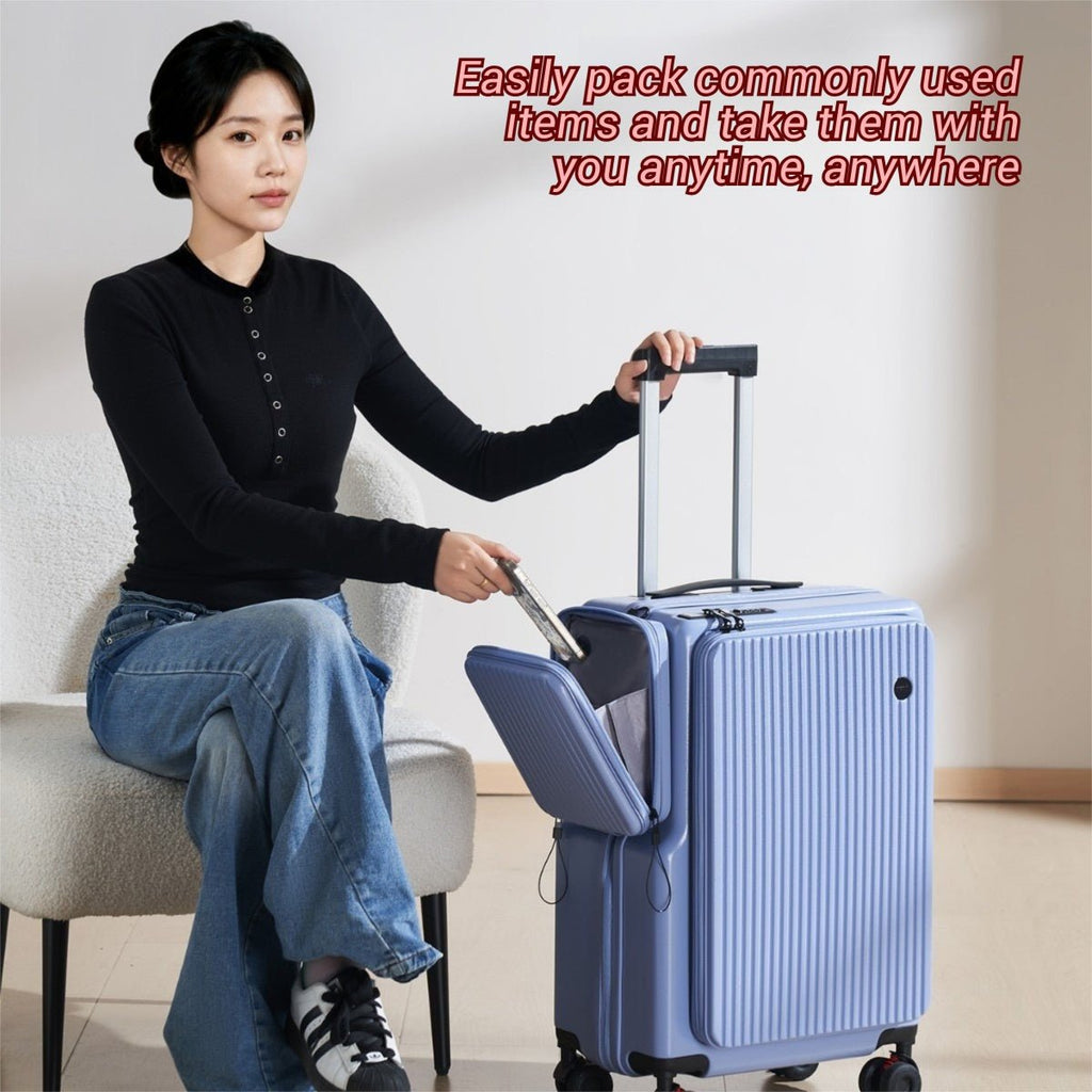 Nouvelle valise cabine 20" et 24", compartiment spacieux, ouverture latérale, poignée télescopique, roues universelles silencieuses, serrure à code - IVOIRART.COM