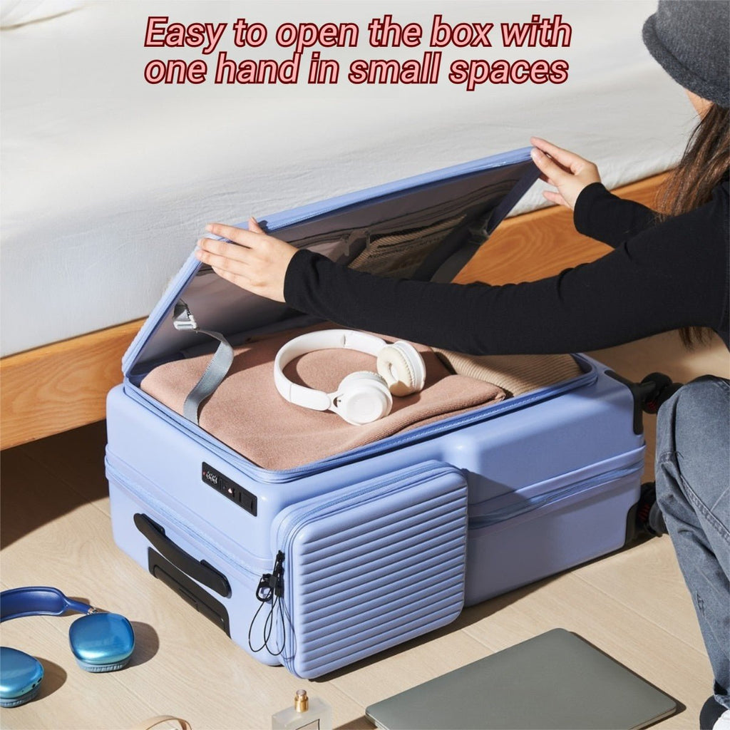 Nouvelle valise cabine 20" et 24", compartiment spacieux, ouverture latérale, poignée télescopique, roues universelles silencieuses, serrure à code - IVOIRART.COM
