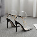 Nouvelles sandales à talons hauts transparents à bout pointu style européen et américain - IVOIRART.COM