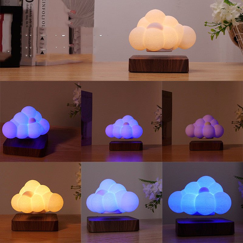 Novelty Night Light Magnetic Levitation Cloud Lamp Creativity Floating 3D Print Bulb Desk Decoration Birthday Gift - IVOIRART.COM