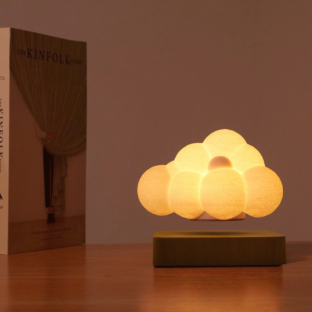Novelty Night Light Magnetic Levitation Cloud Lamp Creativity Floating 3D Print Bulb Desk Decoration Birthday Gift - IVOIRART.COM