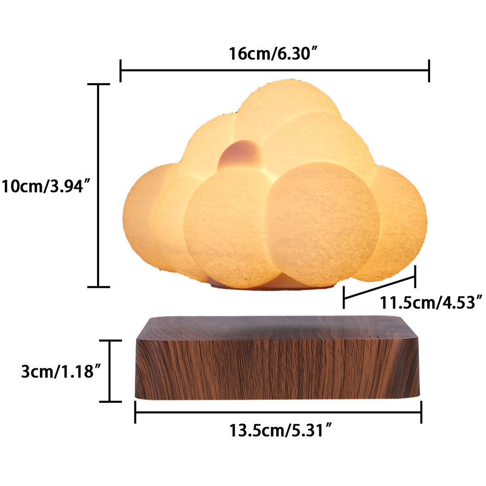Novelty Night Light Magnetic Levitation Cloud Lamp Creativity Floating 3D Print Bulb Desk Decoration Birthday Gift - IVOIRART.COM