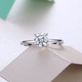 Oath - Set With 1-2 Carat Top-quality Moissanite S925 Silver And Platinum-plated Diamond Wedding Ring. The Ring Can Be Tested With A Diamond Pen. Gold Rose Gold - IVOIRART.COM
