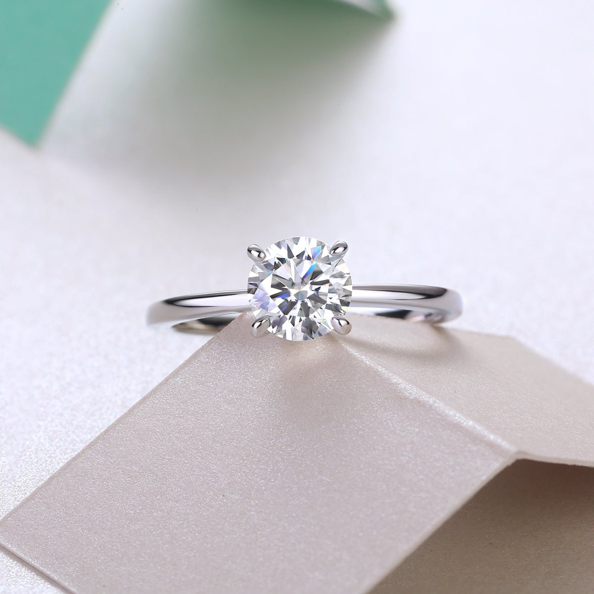 Oath - Set With 1-2 Carat Top-quality Moissanite S925 Silver And Platinum-plated Diamond Wedding Ring. The Ring Can Be Tested With A Diamond Pen. Gold Rose Gold - IVOIRART.COM