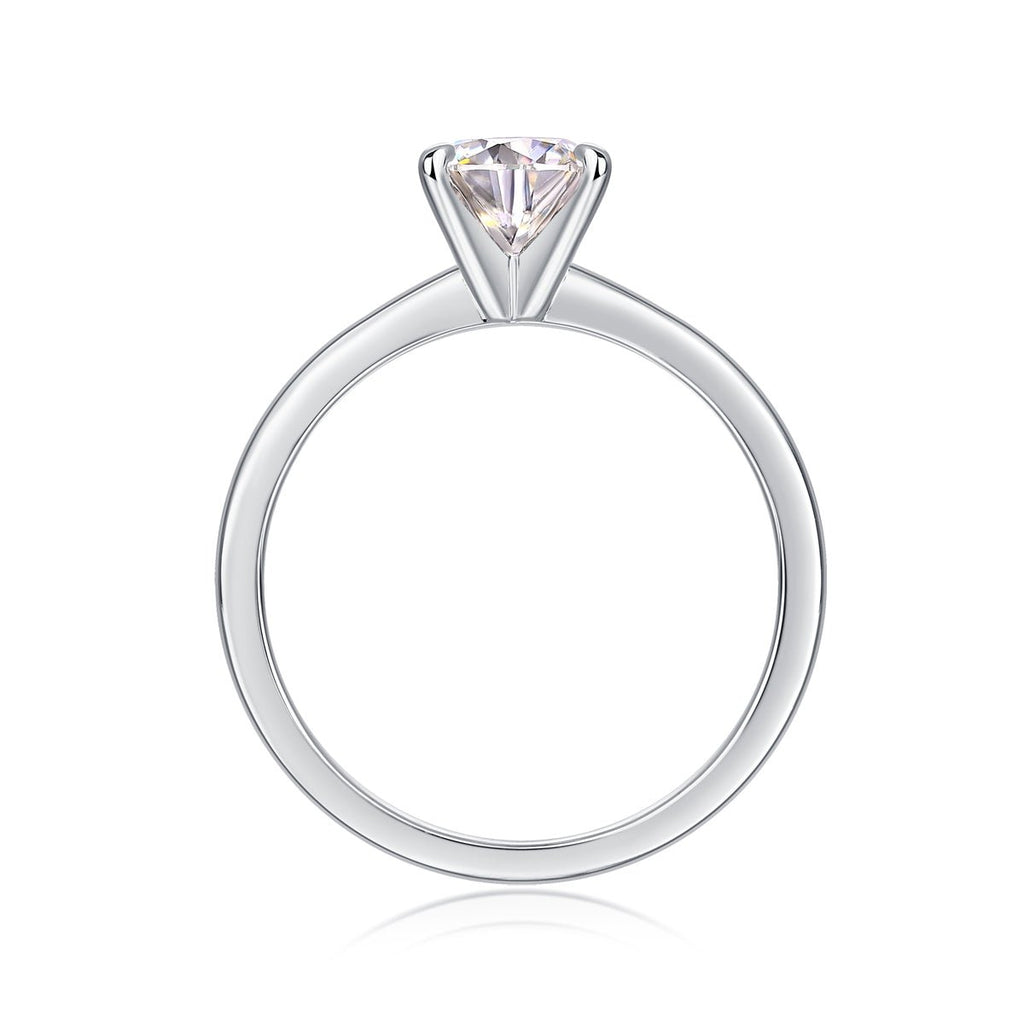 Oath - Set With 1-2 Carat Top-quality Moissanite S925 Silver And Platinum-plated Diamond Wedding Ring. The Ring Can Be Tested With A Diamond Pen. Gold Rose Gold - IVOIRART.COM